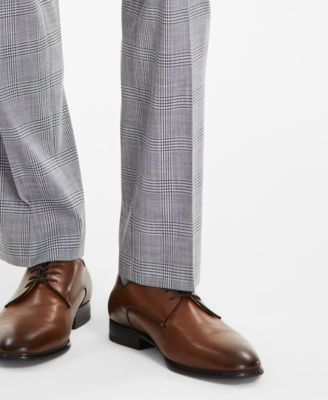 Men's Modern-Fit Black & White Plaid Suit Separate Pants