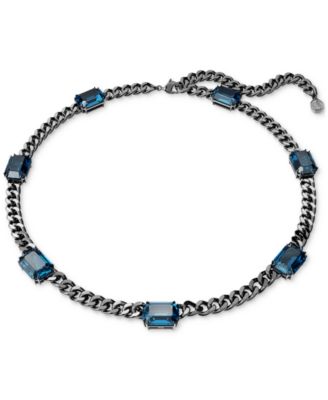 Swarovski - Millenia Black-Tone Crystal Necklace, 19-3/4"