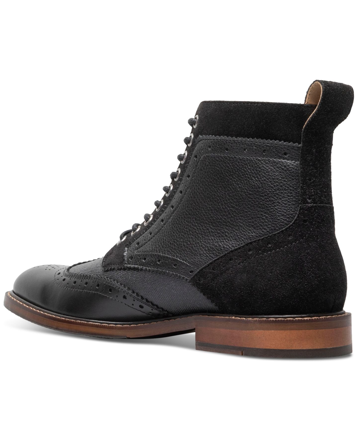 Мужские ботинки Stacy Adams Finnegan Wingtip Lace-Up, цвет: Чёрный разноцветный — фото 8