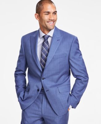 Michael Kors Men's Classic-Fit Pinstripe Wool Stretch Suit Jacket - Macy's