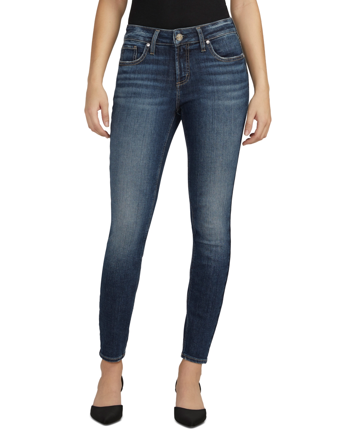 Silver Jeans Co. Women's Elyse Comfort-fit Skinny-leg Denim Jeans In Indigo