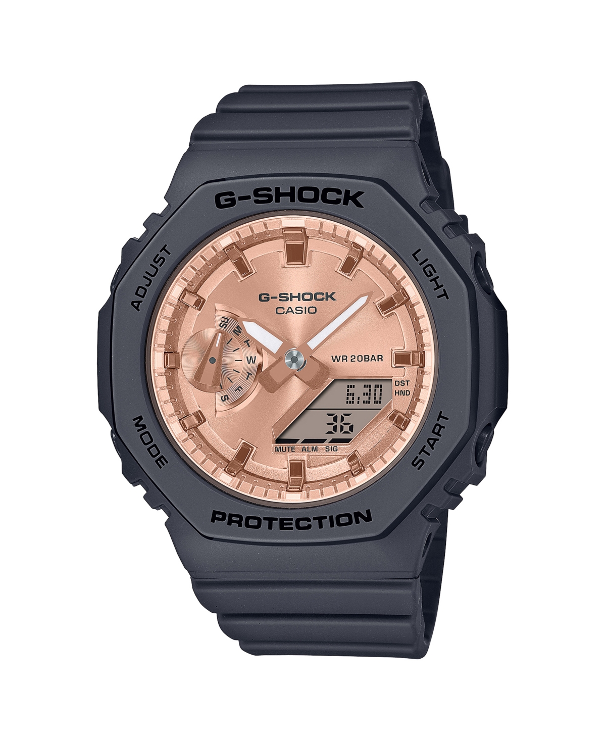 G-shock Unisex Two-hand Quartz Analog Digital Black Resin Watch, 42.9mm, Gmas2100md1a