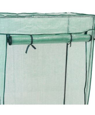 Outdoor Deluxe Portable Large Potted Plant and Starter Tomato Plant Greenhouse with Roll-Up Door - Green