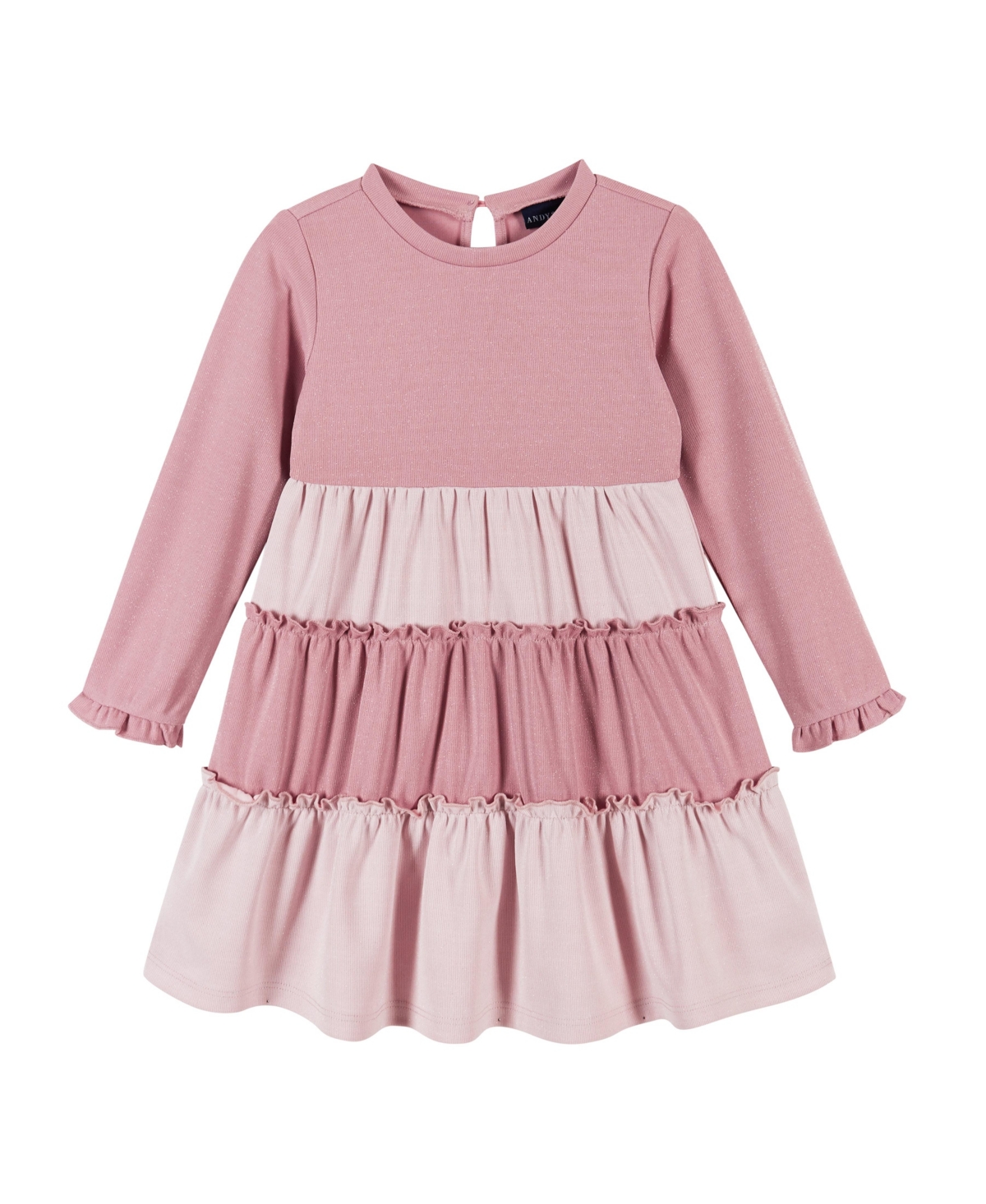 Andy & Evan Toddler/child Girls Pullover Knit Dress W/lurex In Bright Pink