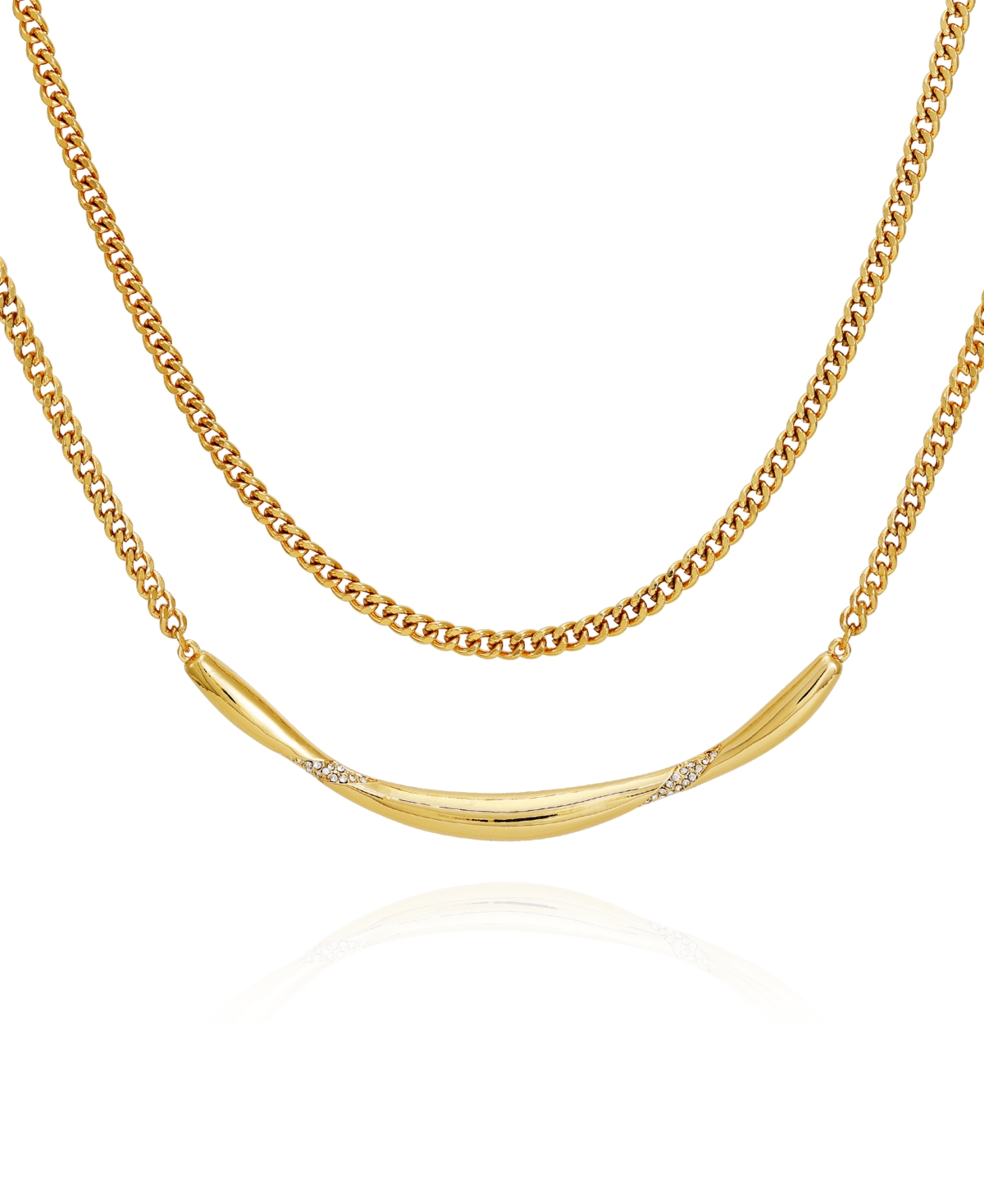 Vince Camuto Gold-tone Layered Curb Chain Necklace, 18" + 2" Extender