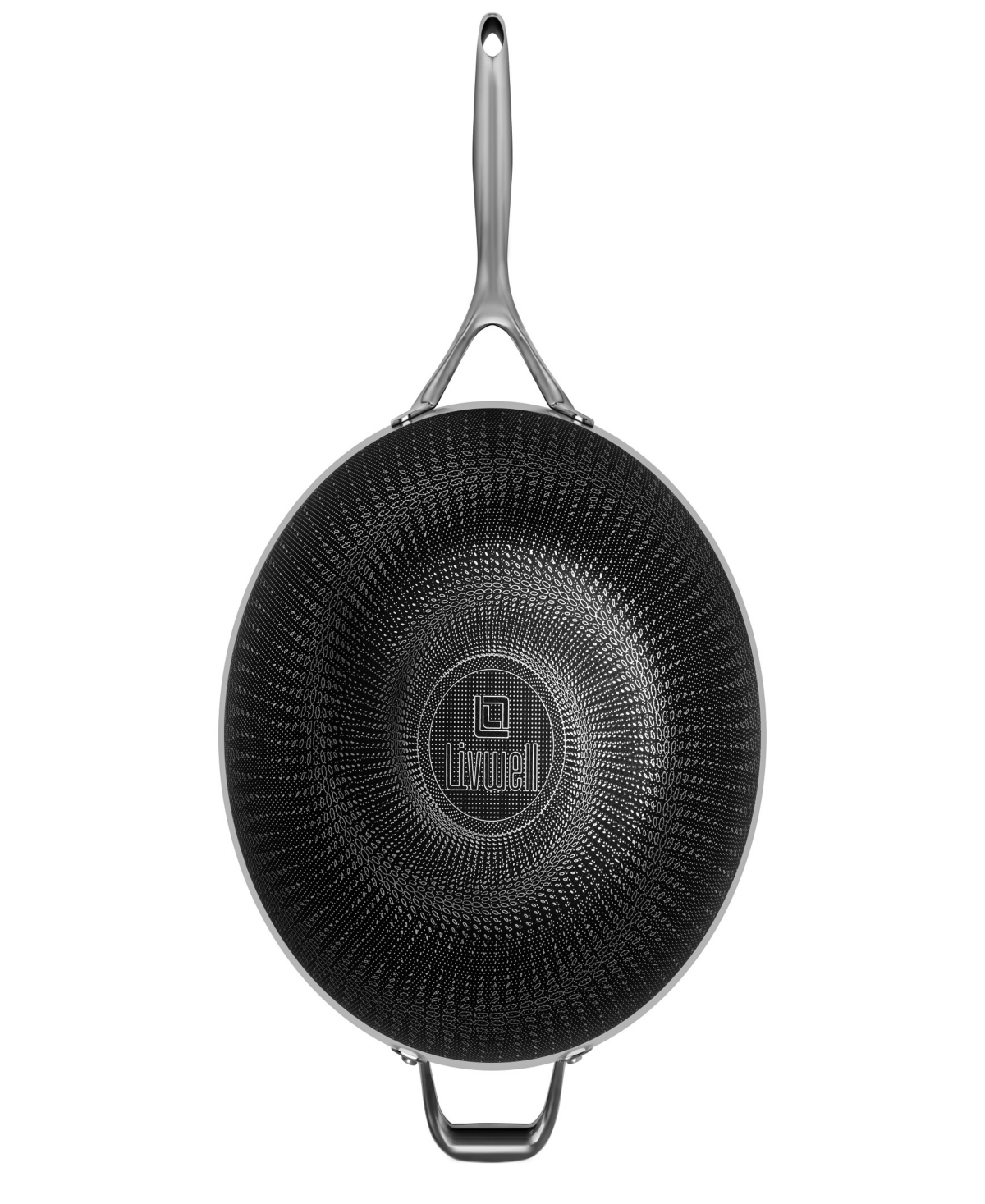 Livwell Diamondclad Stainless Steel Aluminum Core 12" Hybrid Wok In Silver,black