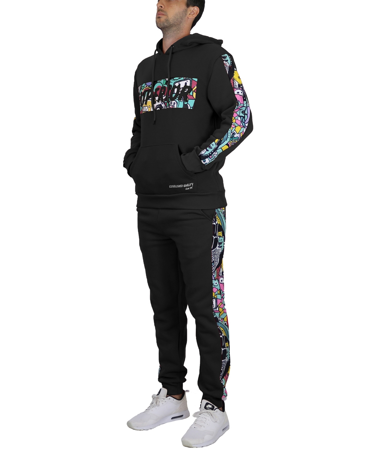 Galaxy By Harvic Men's Fleece-Lined Pullover Hoodie and Jogger Sweatpants, 2 Piece Set