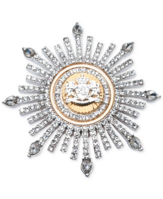 Two-Tone Crystal Crest Burst Pin 