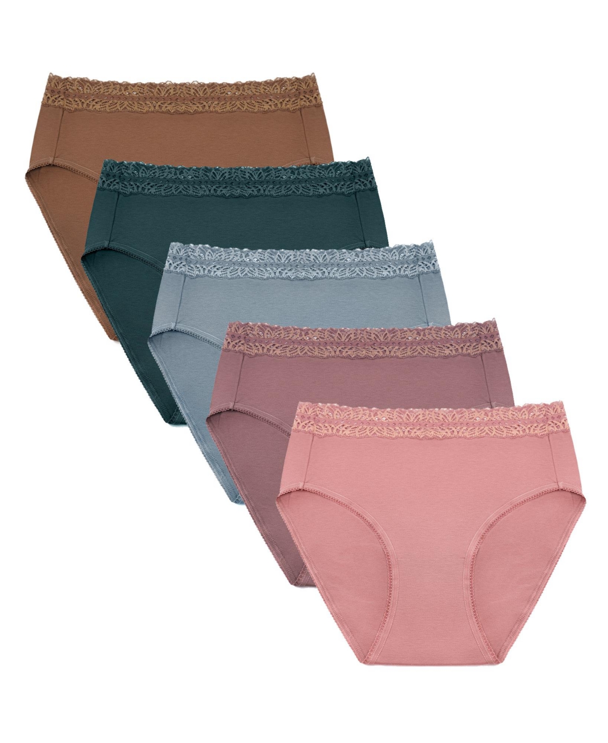 Maternity High-Waisted Postpartum Recovery Panties (5 Pack) - Dusty Hues