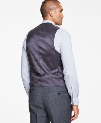 Men's Classic-Fit Wool-Blend Stretch Solid Suit Vest 