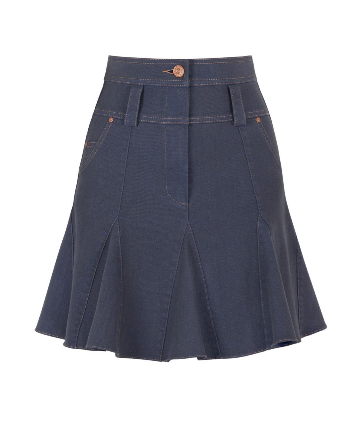 Women's Flowing Mini Jean Skirt - Navy