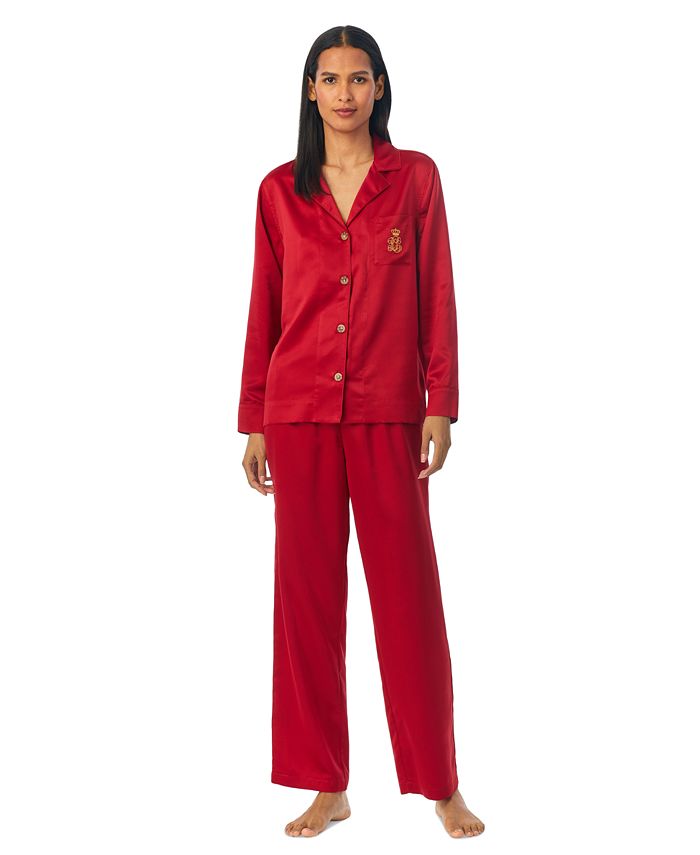 Lauren Ralph Lauren Women's 2-Pc. Satin Pajamas Set - Macy's