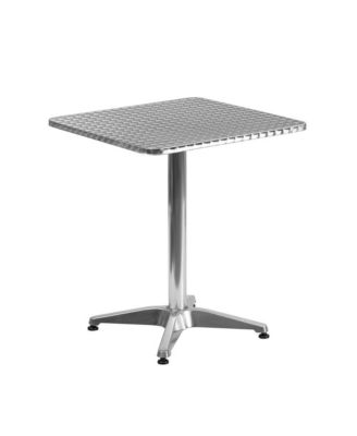 23.5'' Square Aluminum Indoor-Outdoor Table With Base
