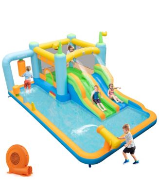 Costway Inflatable Water Slide Giant Kids Bounce House Park Splash Pool ...