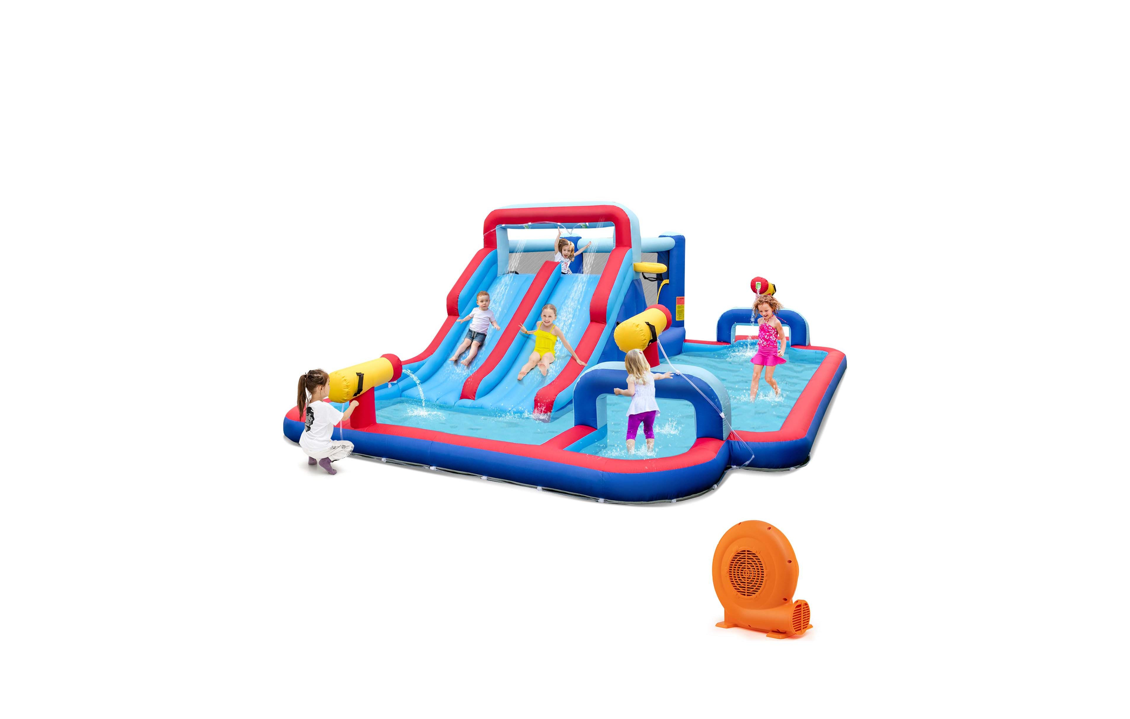 Inflatable Water Slide Park Kids Bounce House Climbing Jumping with 680W Blower