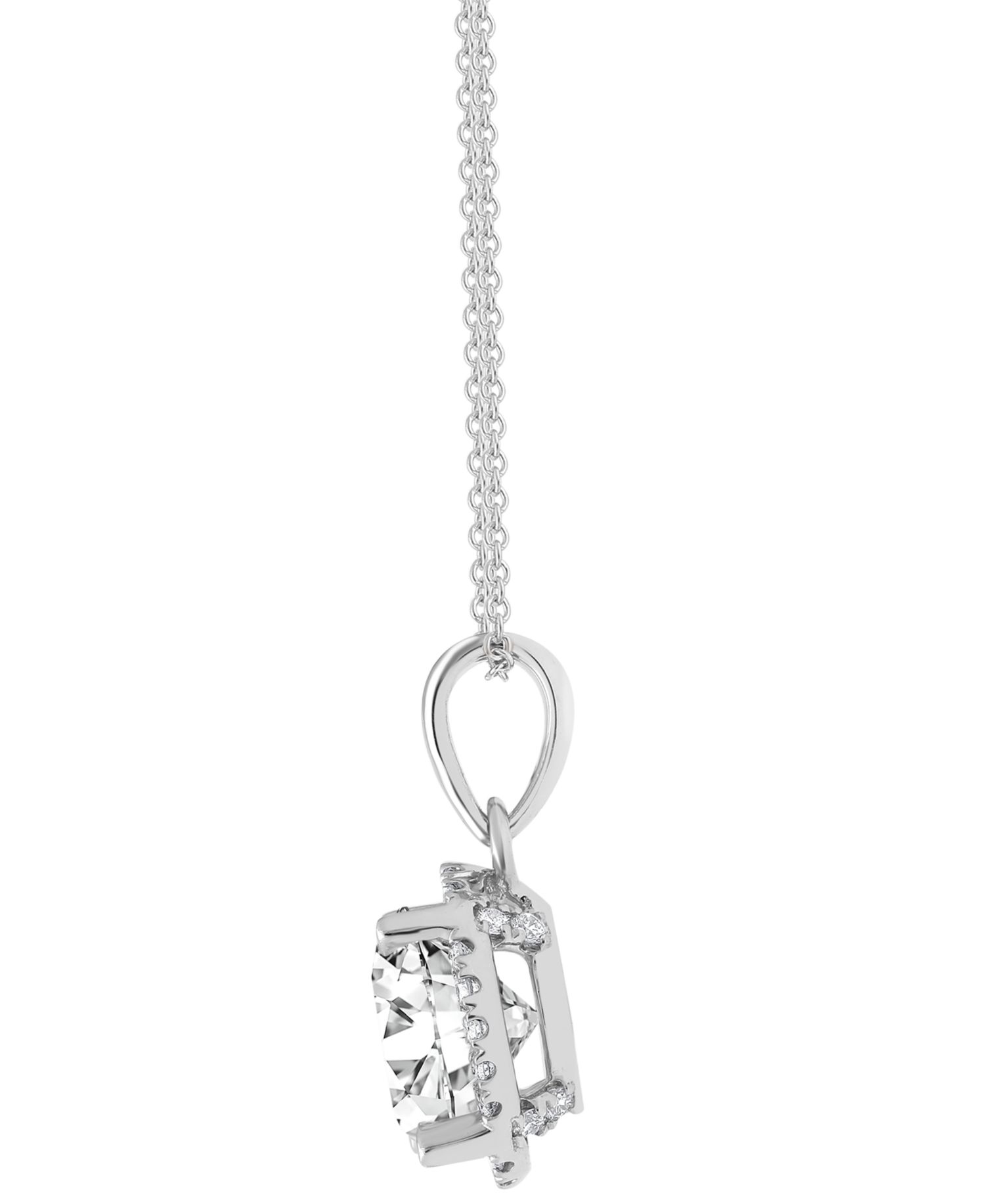 Badgley Mischka Certified Lab Grown Diamond Halo 18" Pendant Necklace (2 ct. t.w.) in 14k Gold