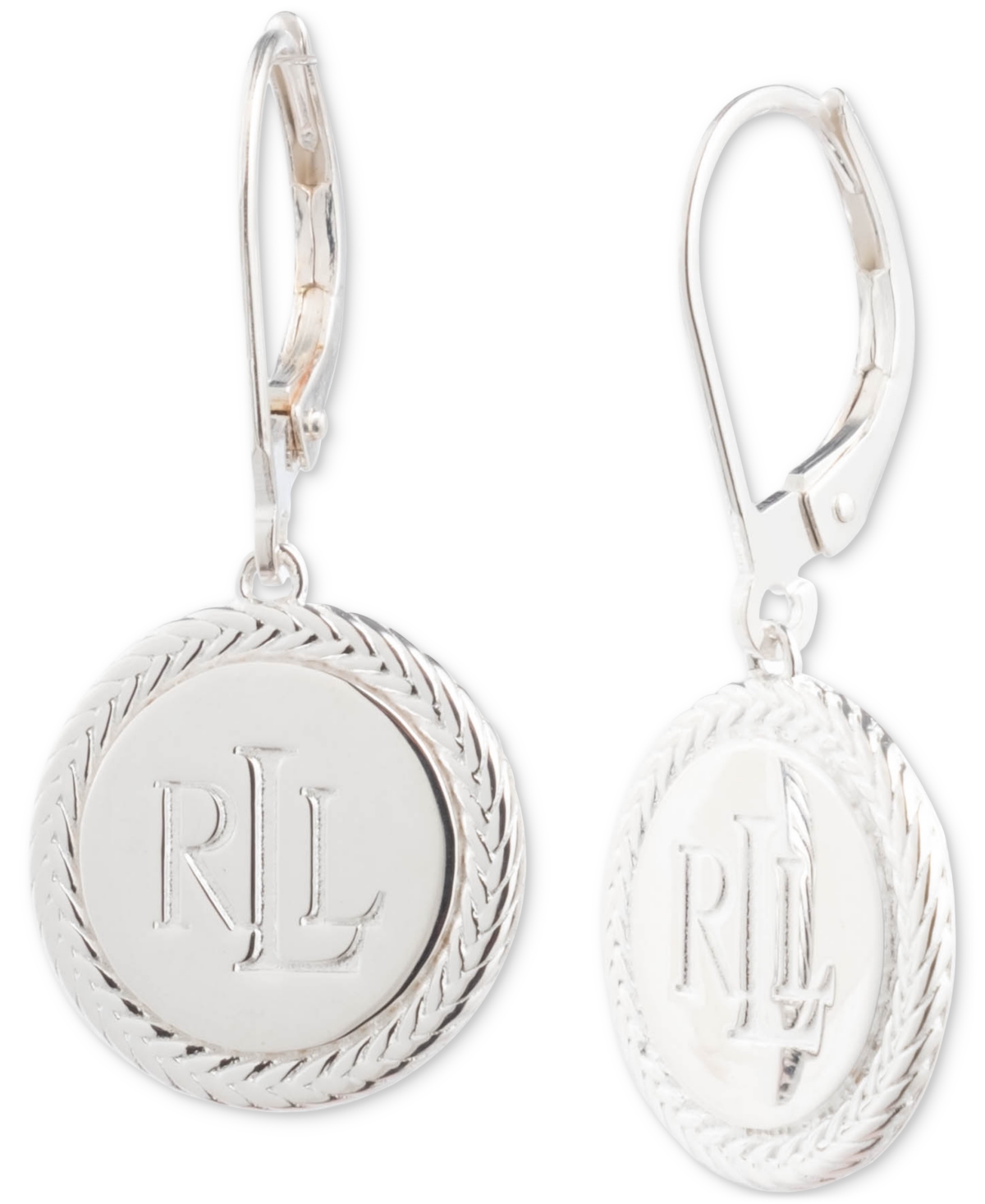 Lauren Ralph Lauren Logo Drop Earrings in Sterling Silver - Sterling Silver