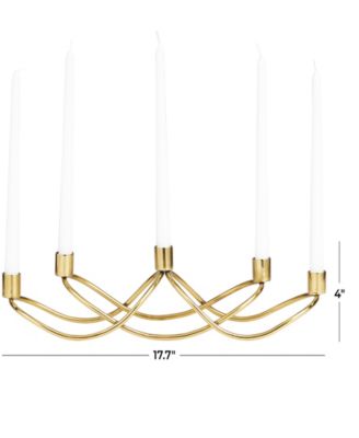 The Novogratz Stainless Steel 5 Candle Candelabra, 18" x 5" x 4"