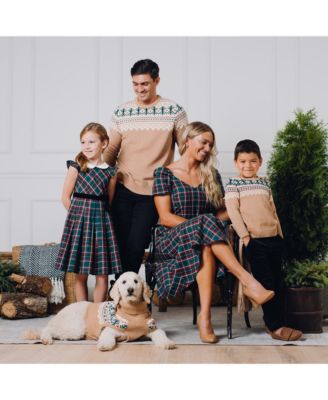 Family Matching Organic Cotton Festive Green Plaid Holiday Dressy Looks Created For Macys