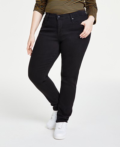 Plus Size High-Rise Straight-Leg Jeans, Created for Macy's