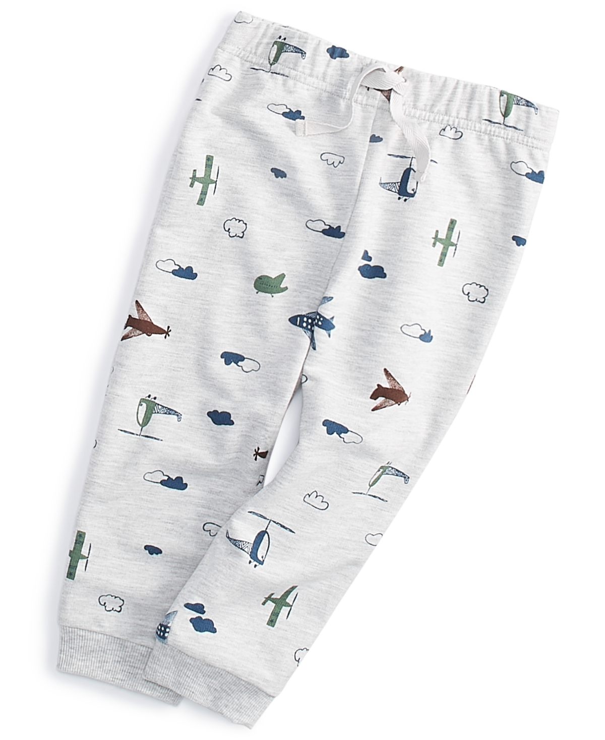 First Impressions Kids' Toddler Boys Airplane Jogger Pants, Created For Macy's In Slate Heather