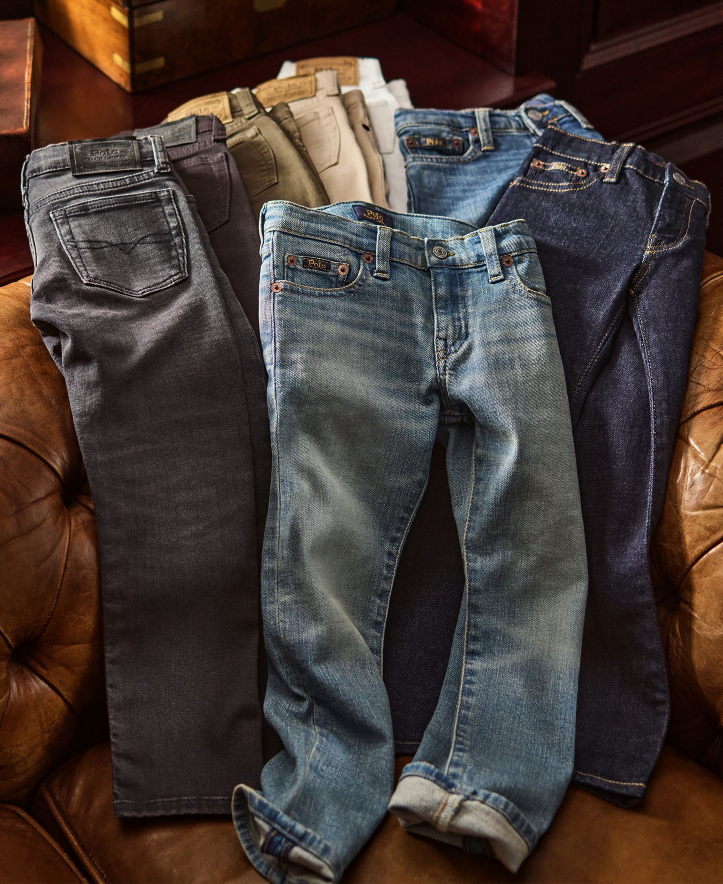 Джинсы Polo Ralph Lauren Sullivan Denim Collection для мальчиков, цвет: Чёрный варёный — фото 1