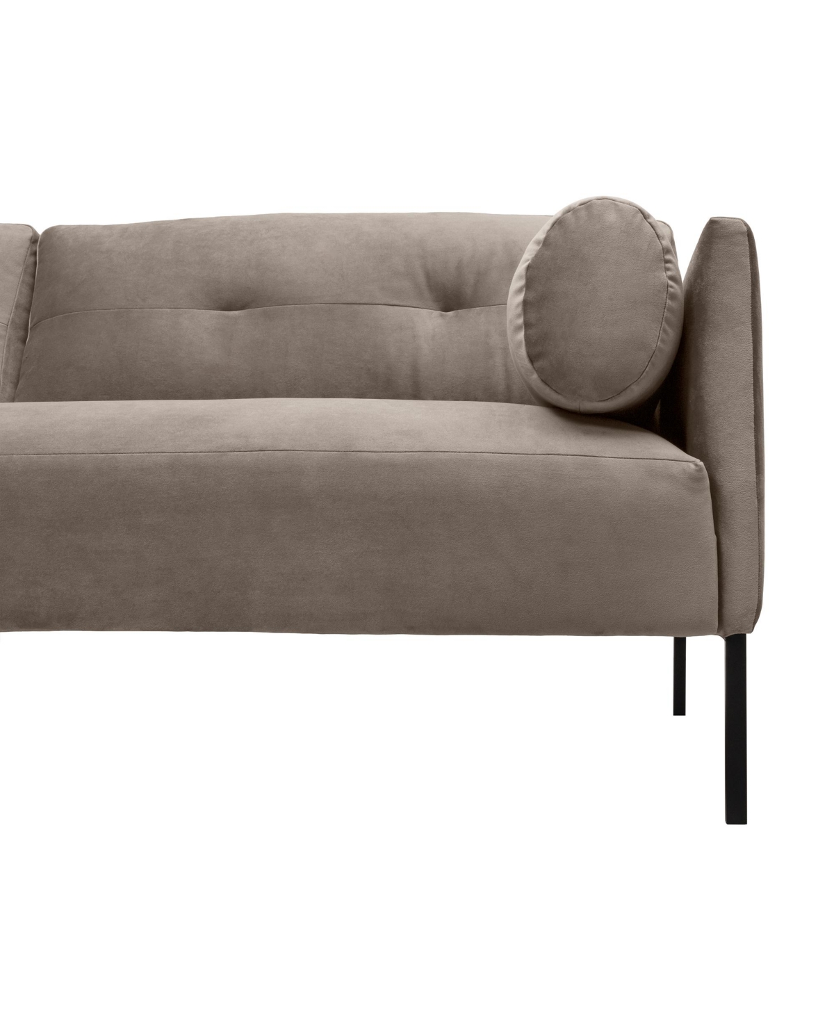 Armen Living Michalina 84" Velvet With Metal Legs Sofa In Fossil Gray,black