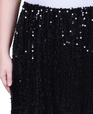 Petite Knee Length Sequined Skirt
