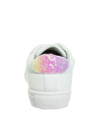 Little Girls Lace Up Glittery Casual Sneakers
