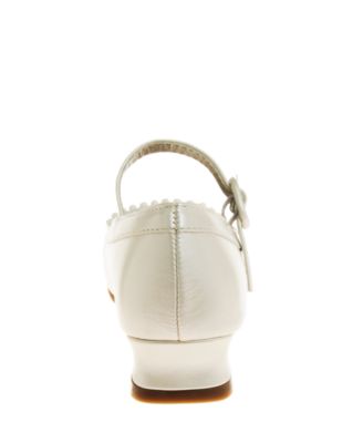 Little Girls Low Heeled Flower Detail Dress Shoes