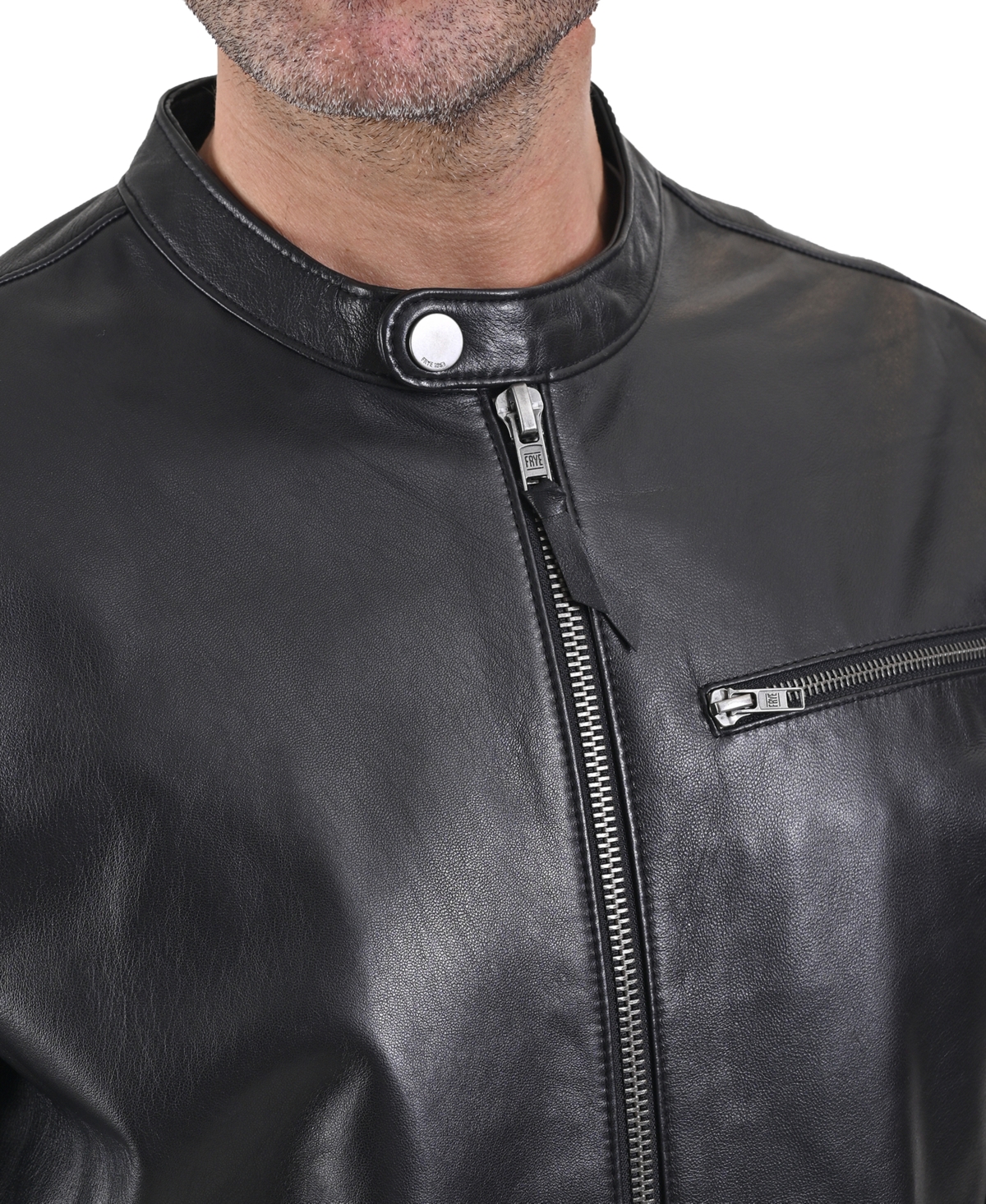 Frye Men's Classic Leather Cafe Racer Jacket