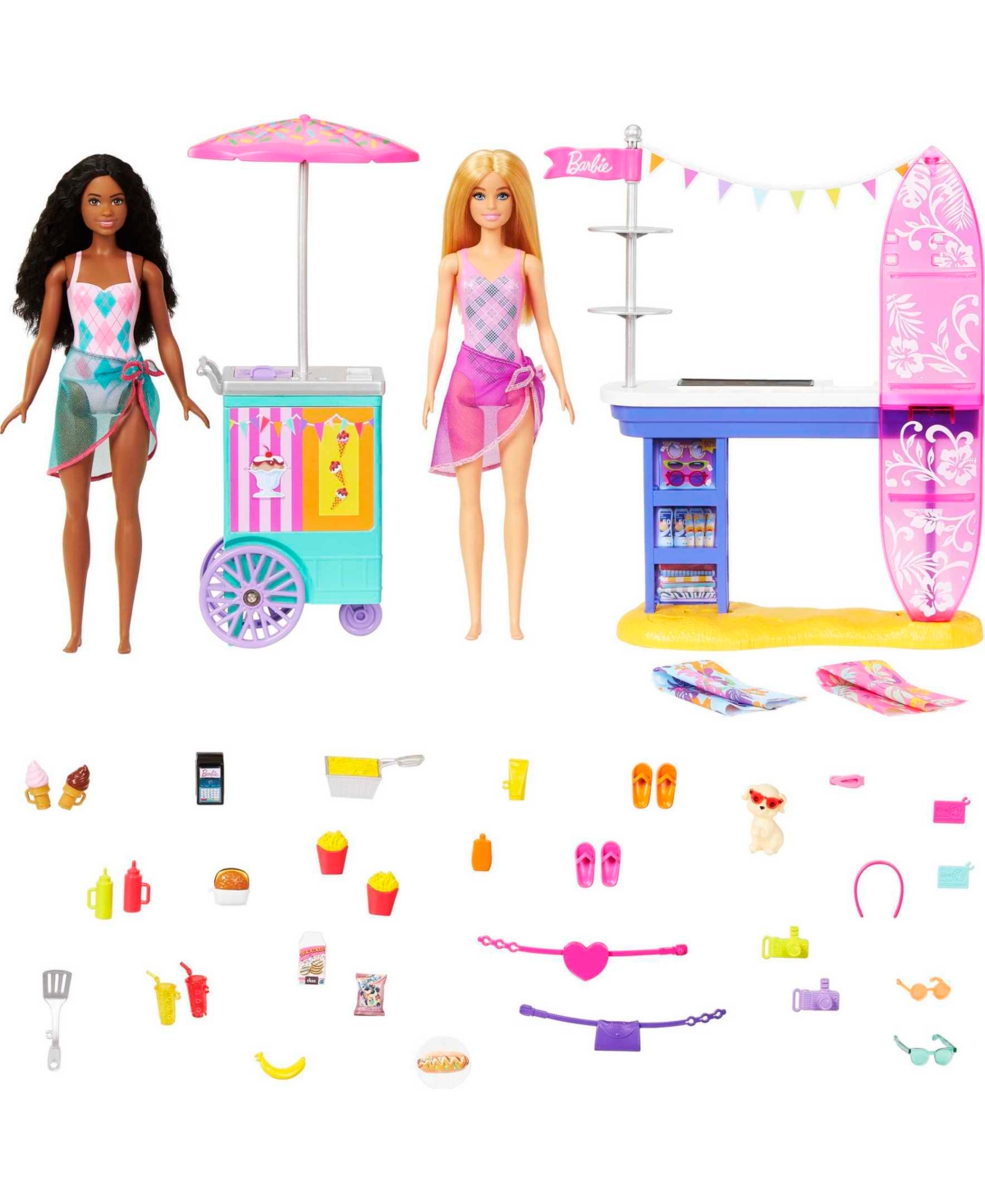 Shop Barbie Beach Boardwalk Playset In Multi-color