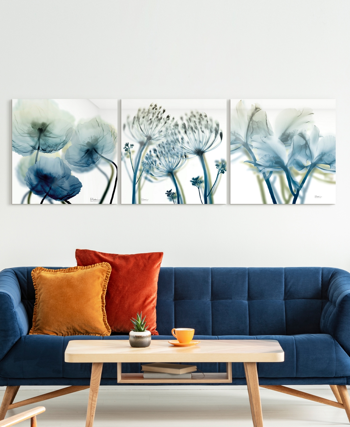 Empire Art Direct Unfocused Beauty 1 2 3 Frameless Free Floating Tempered Glass Panel Graphic Wall Art, 24" X 24" X 0. In Blue,green