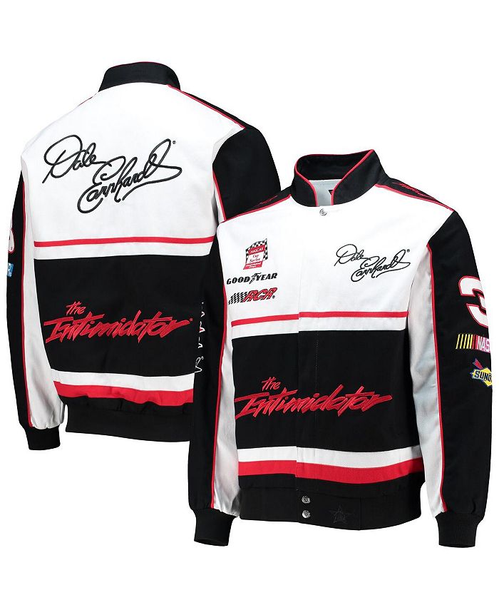 JH Design Men's Black, White Dale Earnhardt Twill Uniform FullSnap