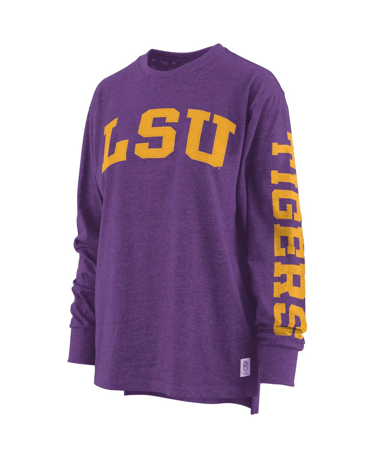 PRESSBOX WOMEN'S PRESSBOX PURPLE LSU TIGERS PLUS SIZE TWO-HIT CANYON LONG SLEEVE T-SHIRT 