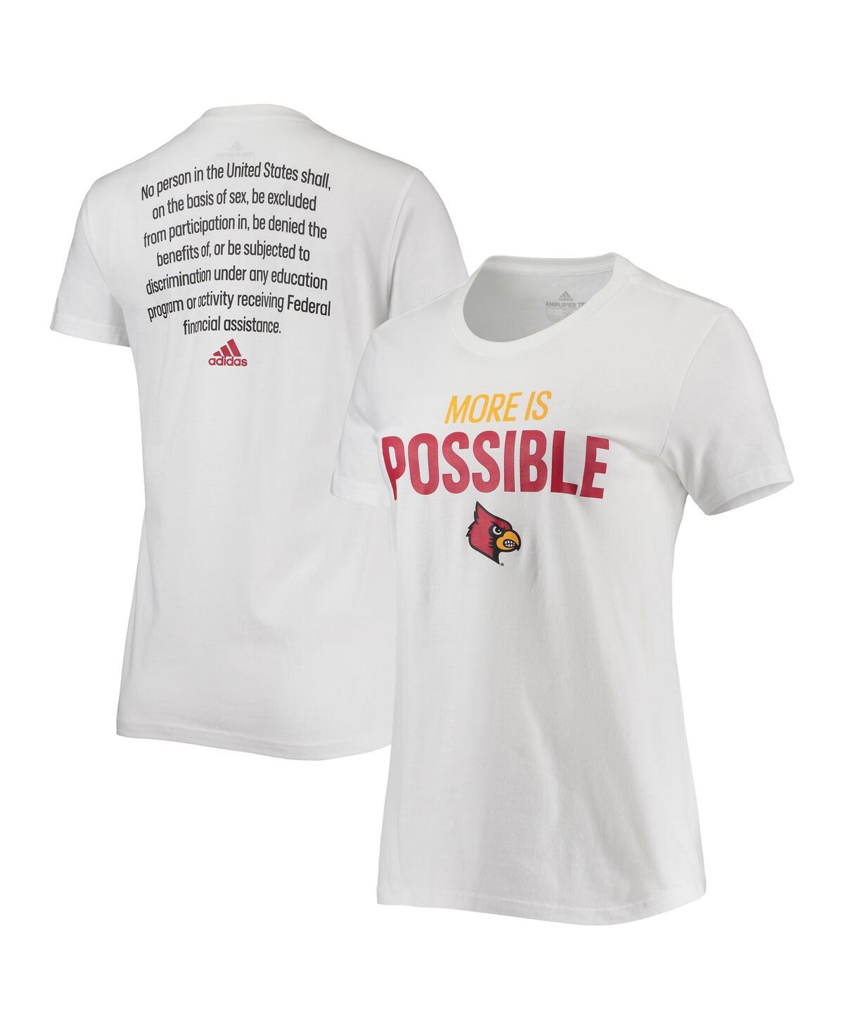 Women's adidas White Louisville Cardinals More Is Possible T-shirt - White