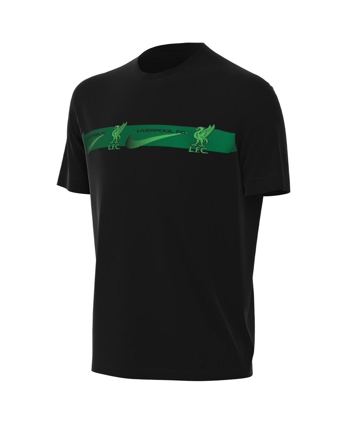 Nike Big Boys And Girls  Black Liverpool Repeat T-shirt In Black