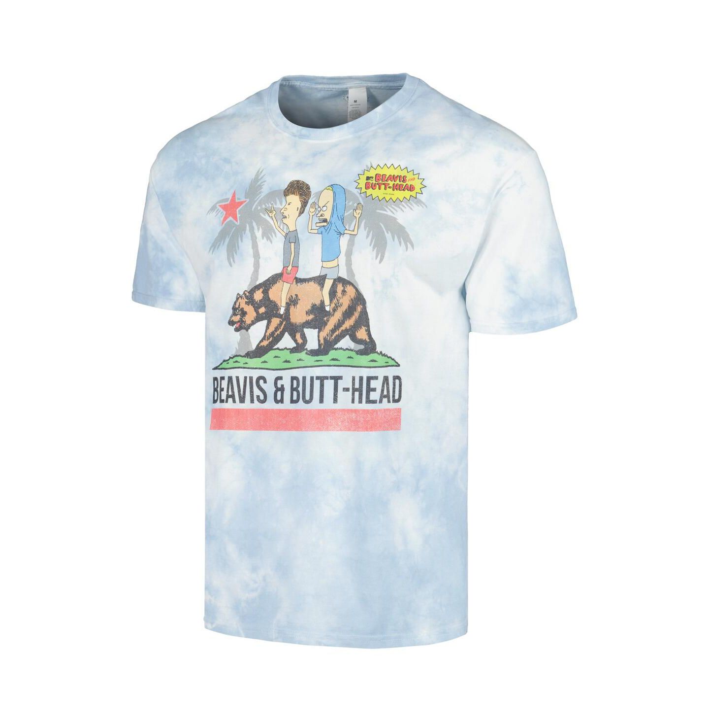 Футболка Mad Engine White Beavis and Butt-Head Riding Cali Bear Graphic — фото 2