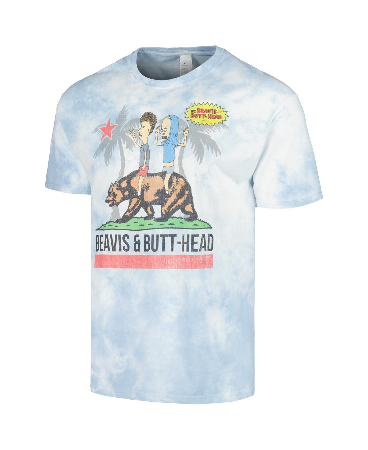Shop Mad Engine Men's And Women's  White Beavis And Butt-head Riding Cali Bear Graphic T-shirt