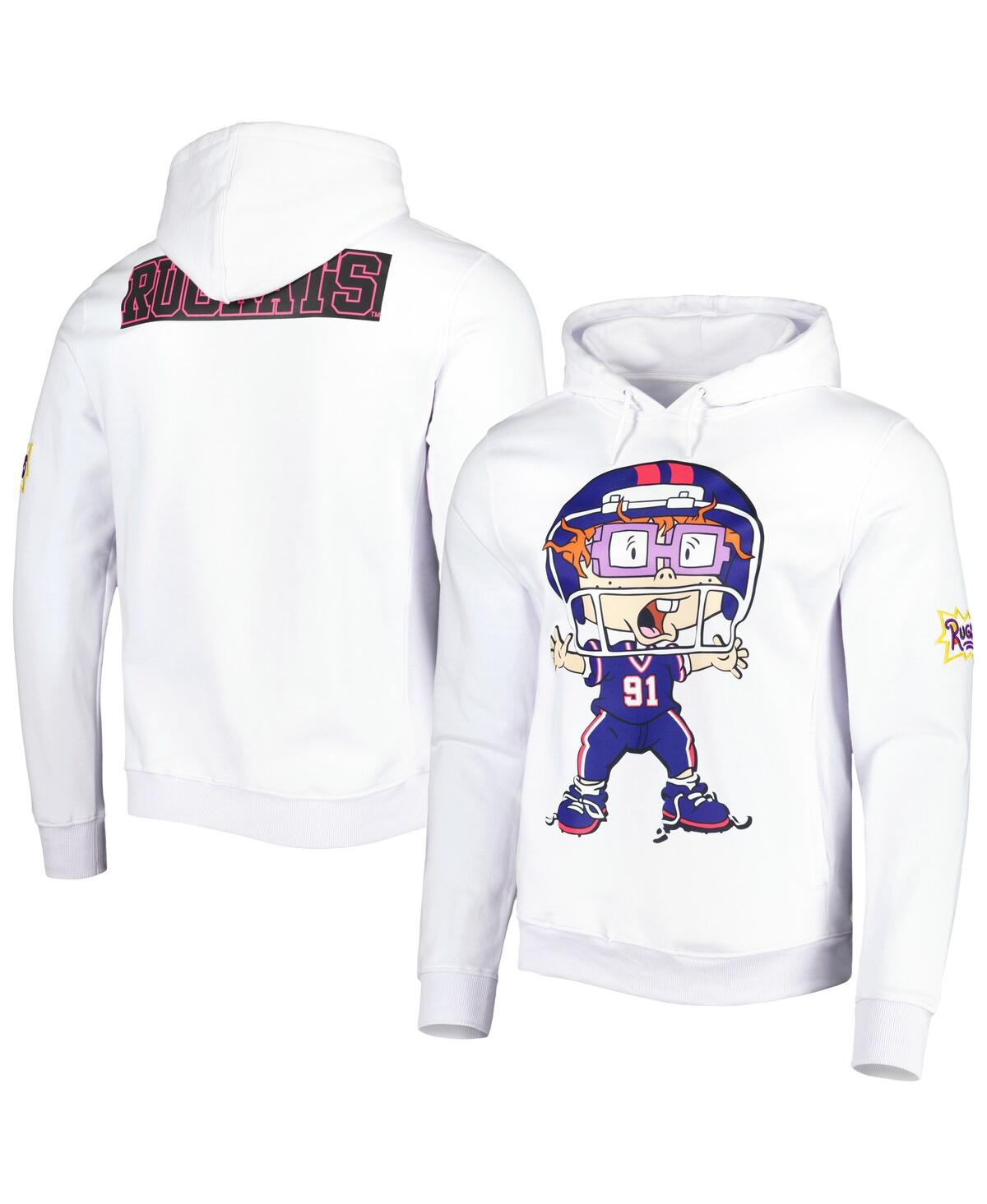 Men's and Women's Freeze Max White Rugrats Chuckie Wide Open Football Pullover Hoodie - White