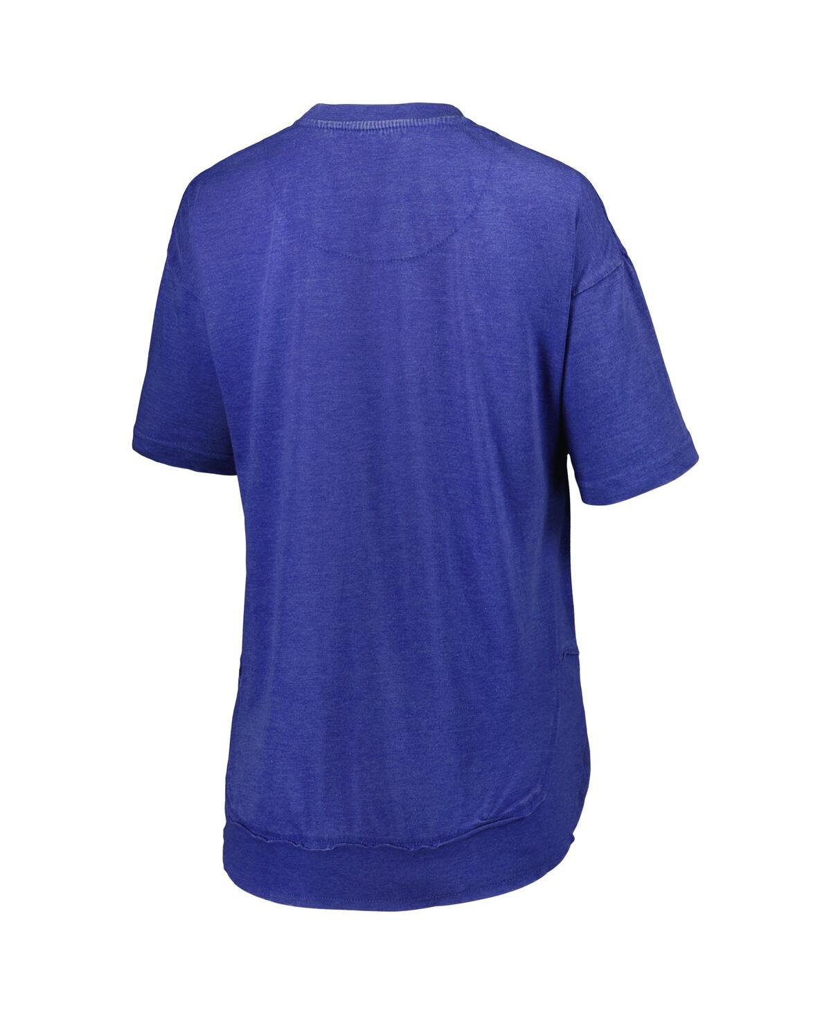 PRESSBOX WOMEN'S PRESSBOX ROYAL DISTRESSED FLORIDA GATORS ARCH PONCHO T-SHIRT 