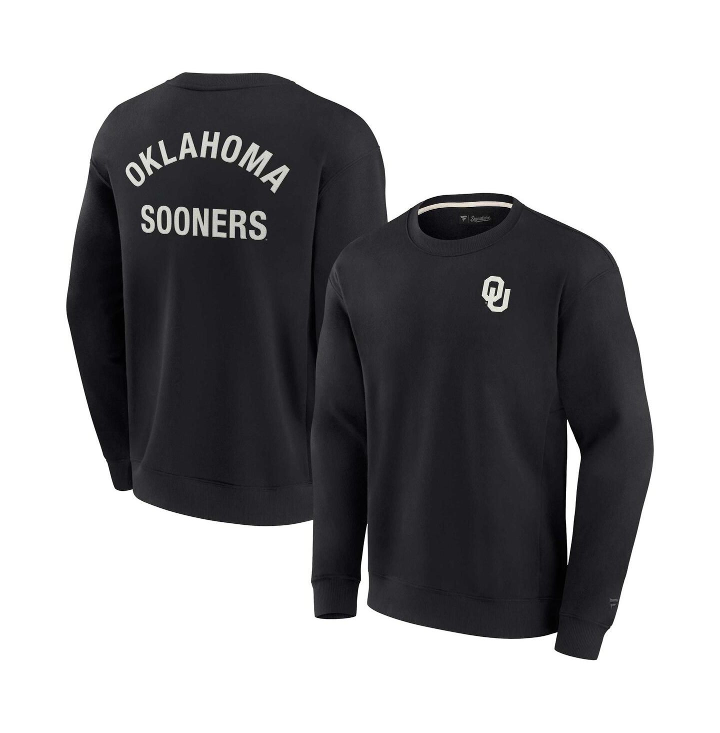 Толстовка Fanatics Signature Black Oklahoma Sooners Super Soft Pullover Crew — фото 1