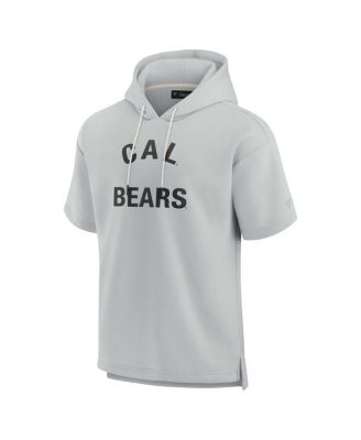 Men's and Women's Gray Cal Bears Super Soft Fleece Short Sleeve Pullover Hoodie