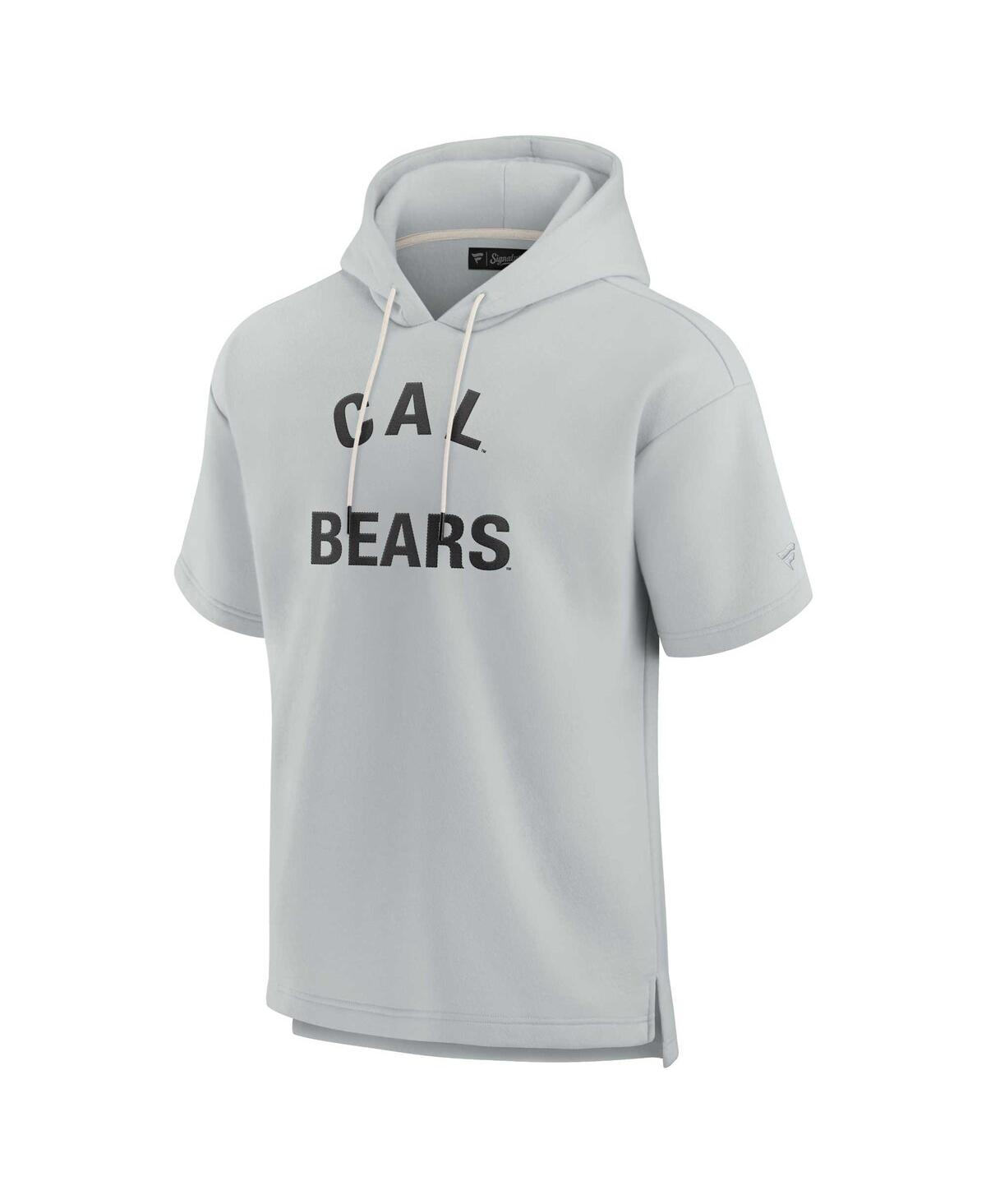 Shop Fanatics Signature Men's And Women's  Gray Cal Bears Super Soft Fleece Short Sleeve Pullover Hoodie