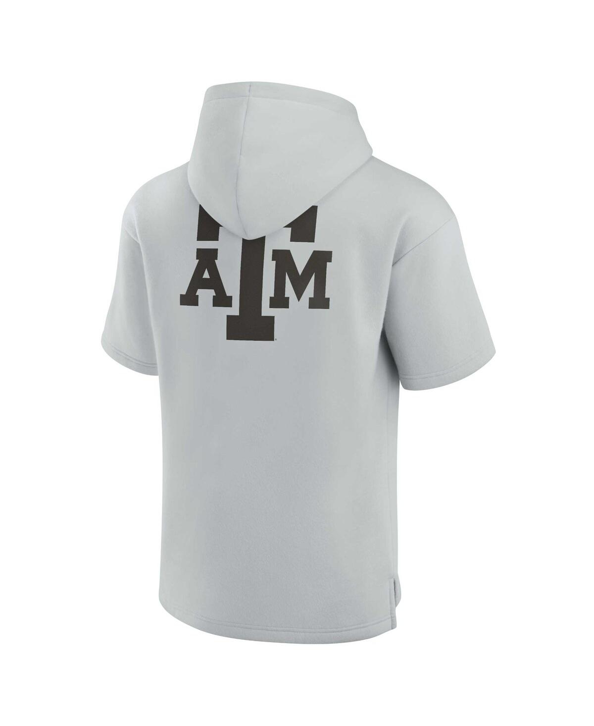 Fanatics Signature Men's And Women's  Gray Texas A&m Aggies Super Soft Fleece Short Sleeve Pullover H In Gray