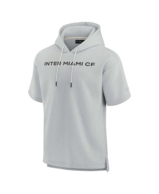 Men's and Women's Gray Inter Miami CF Super Soft Fleece Short Sleeve Pullover Hoodie