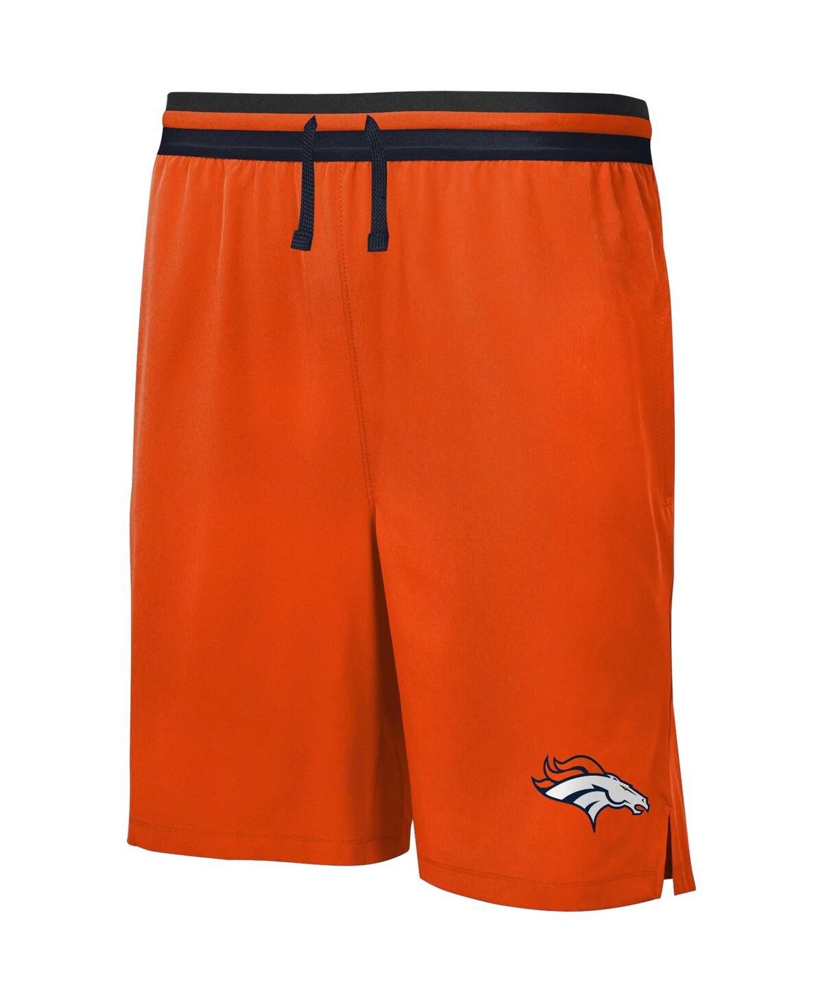 Shop Outerstuff Men's Orange Denver Broncos Cool Down Tri-color Elastic Training Shorts