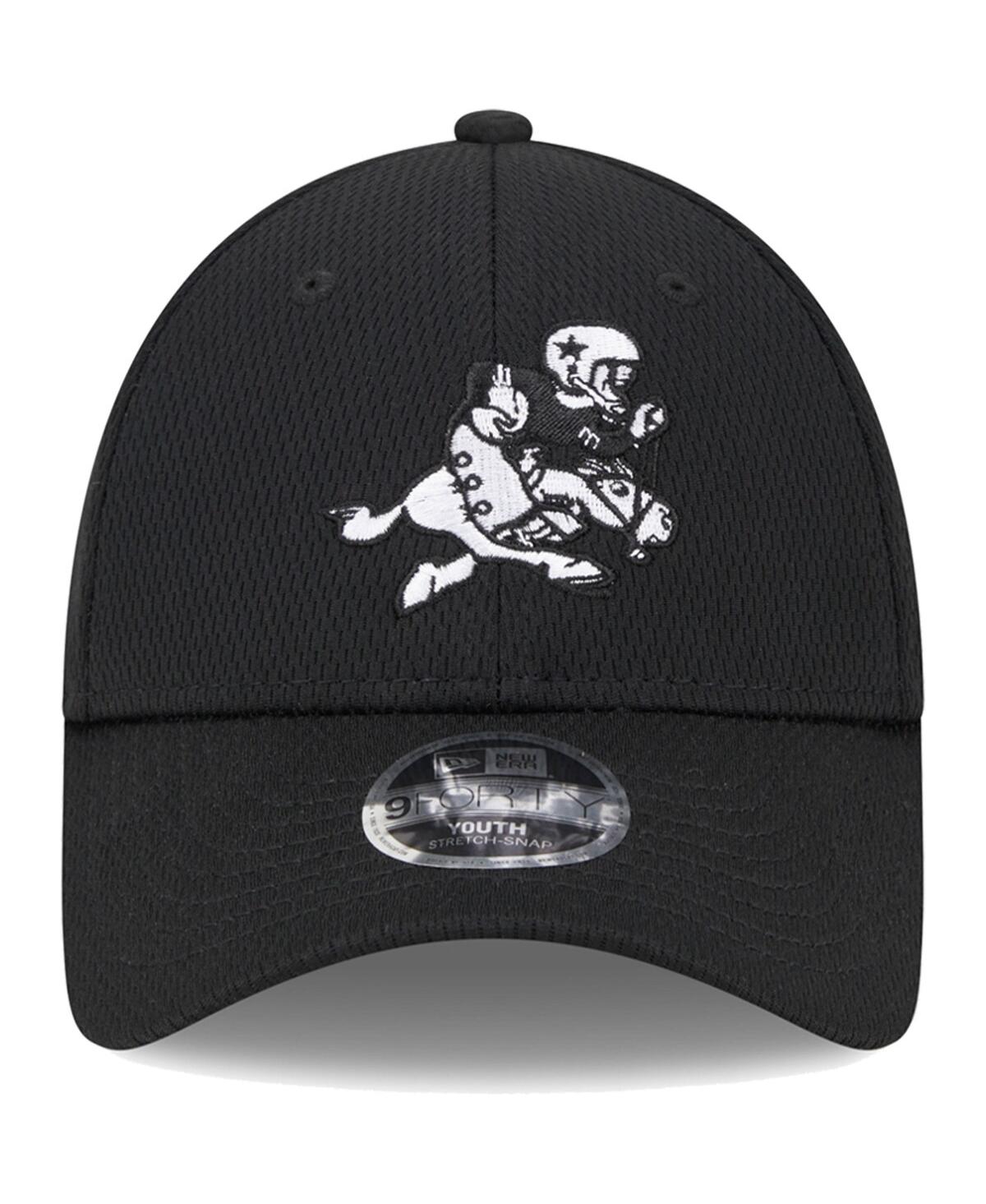 Youth Boys and Girls New EraDallas Cowboys Retro Joe Main B-Dub 9FORTY Adjustable Hat - Black