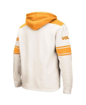 Men's Cream Tennessee Volunteers Big and Tall Hockey Lace-Up Pullover Hoodie