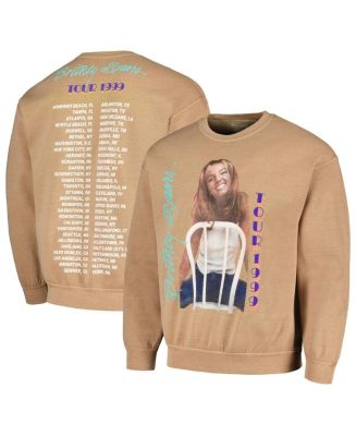 Men's Tan Distressed Britney Spears Tour Washed Pullover Sweatshirt ...